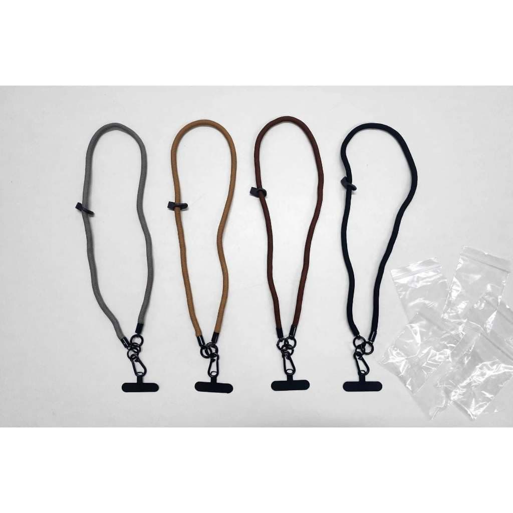 Corda Alça para Celular Universal Ajustável - 6 Cores Neutras - Ferragem Preta Fosca - Cinza, Caramelo, Terracota, Preto