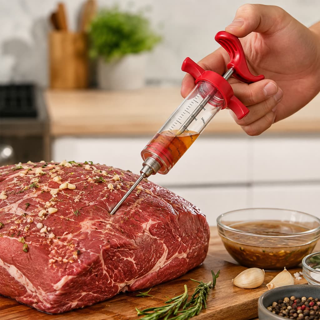 Seringa de Temperos Injetora Higiênica Carnes Frango 30ml Profissional