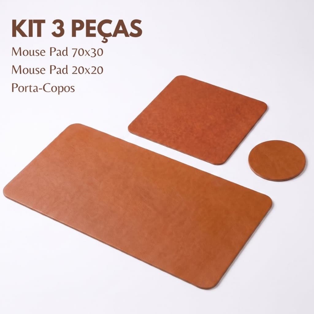 MOUSEPAD GAMER COURO DESKPAD GRANDE 70X30 COM PORTA COPOS