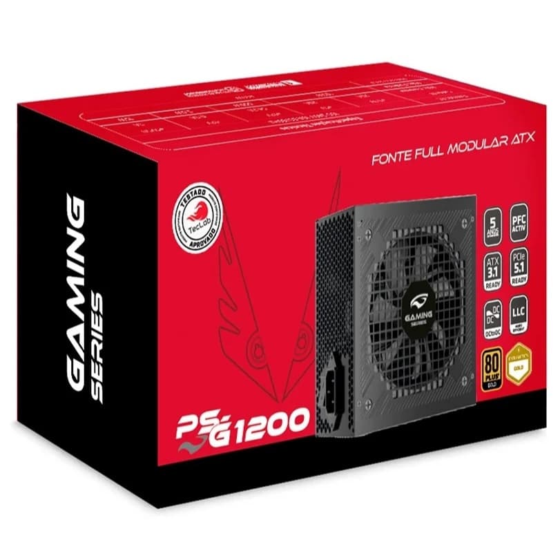 FONTE DE ALIMENTAÇÃO ATX 1200W FULL MODULAR PS-G1200 TECLAB C3TECH