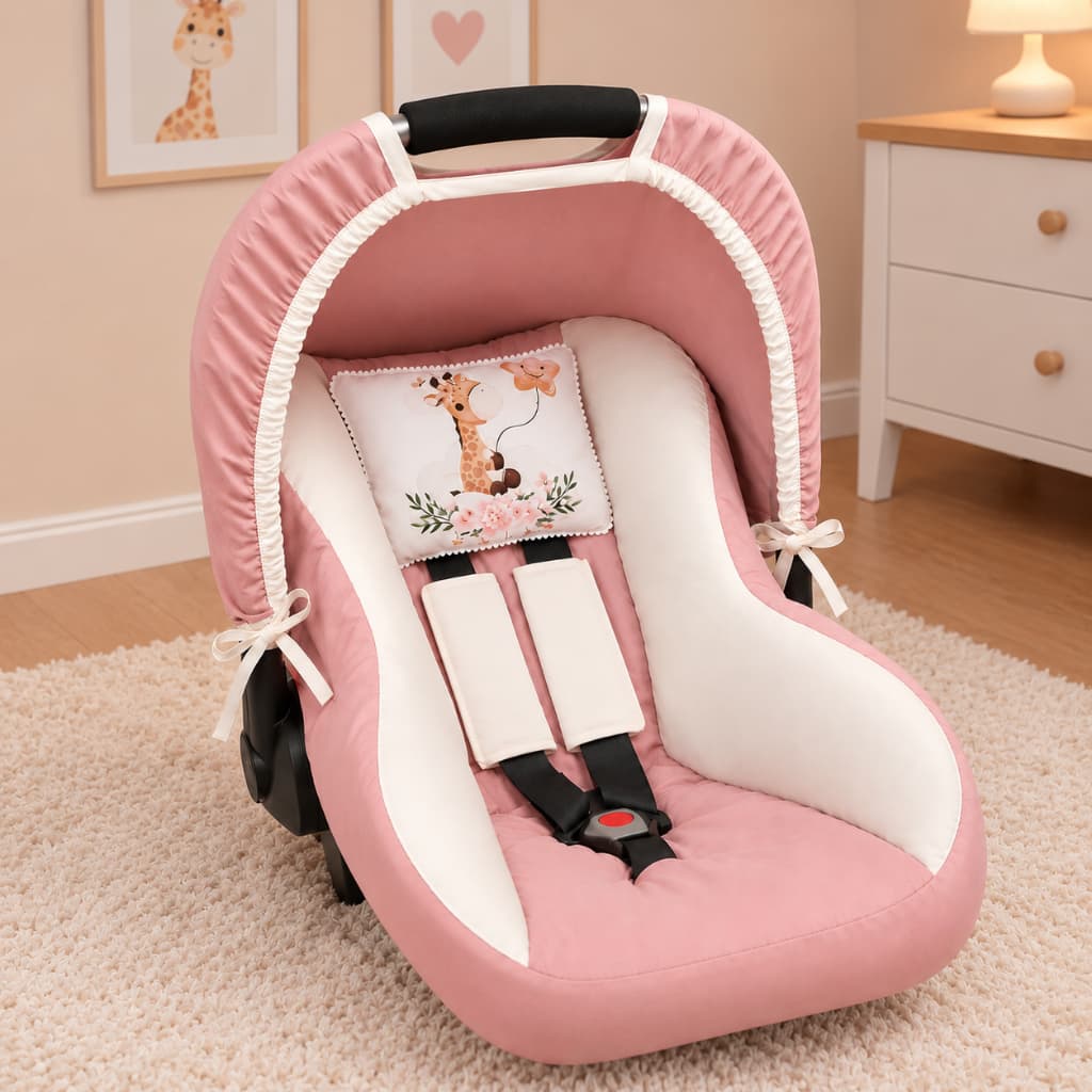 Kit Completo Capa de Bebê Conforto Capota Solar Protetor de Cinto e Redutor Anatômico Menino Menina