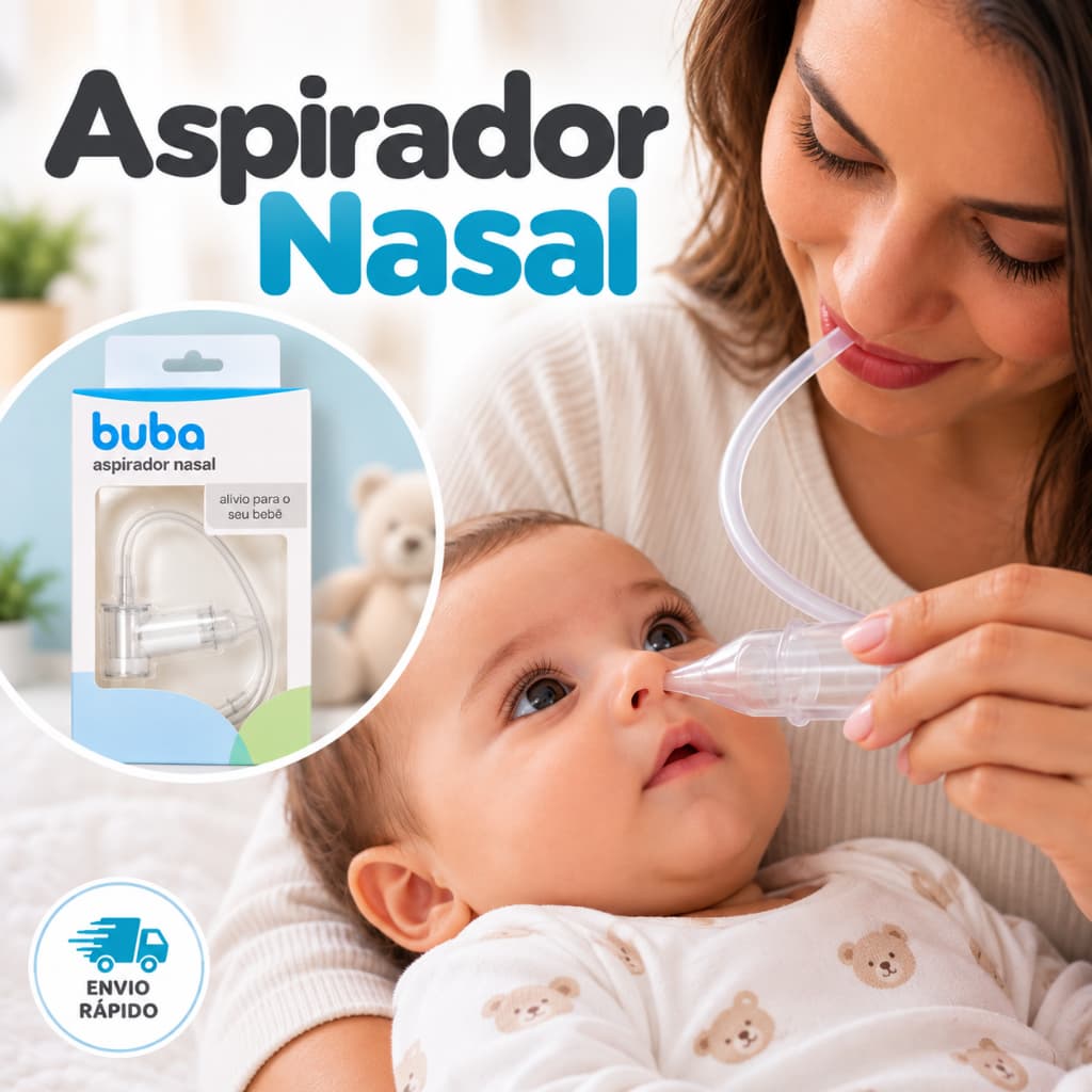 Aspirador Nasal Bebe Infantil Buba Sugador Nasal Higiênico com Sucção Estojo