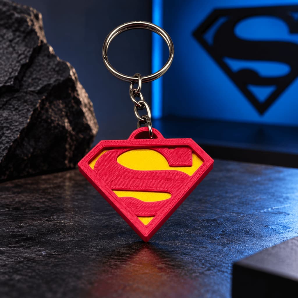 Chaveiro Superman Escudo Super-Herói Liga da Justiça Presente Criativo