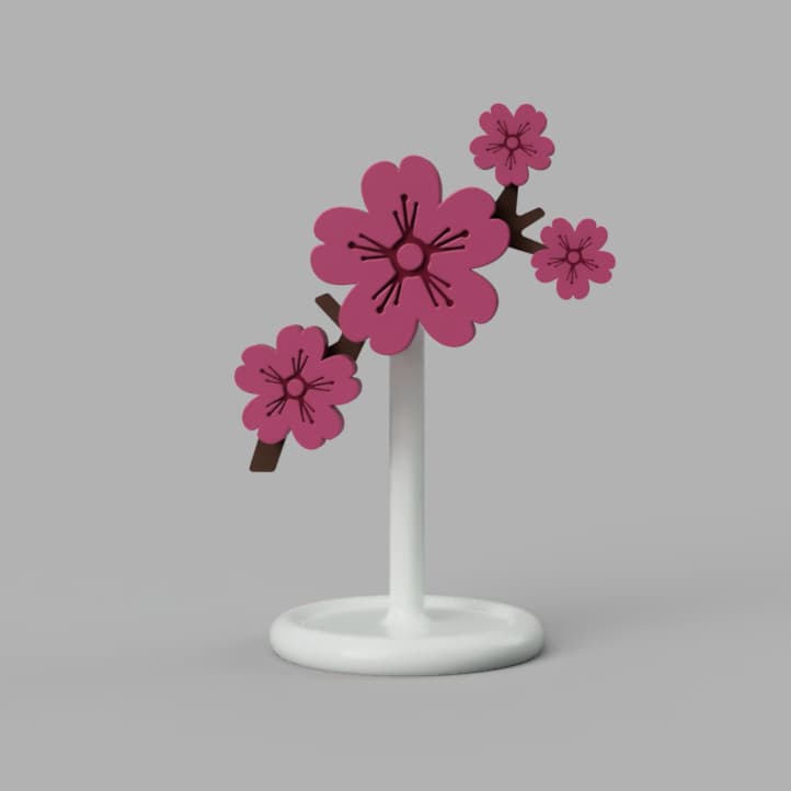 Suporte headset flor de cerejeira