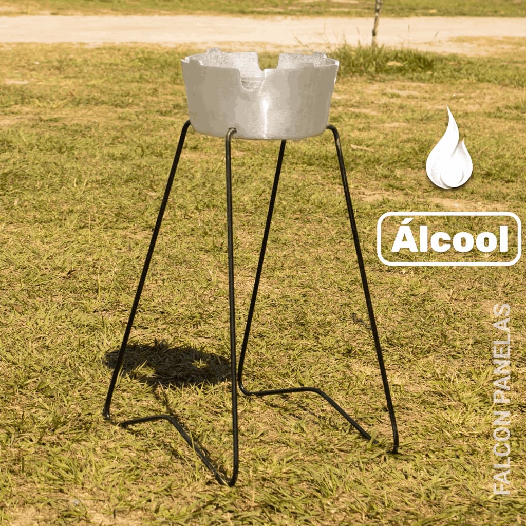 Suporte para Tacho/Disco – Fogareiro a Álcool em Alumínio Fundido Portátil com Pés Removíveis! 🔥