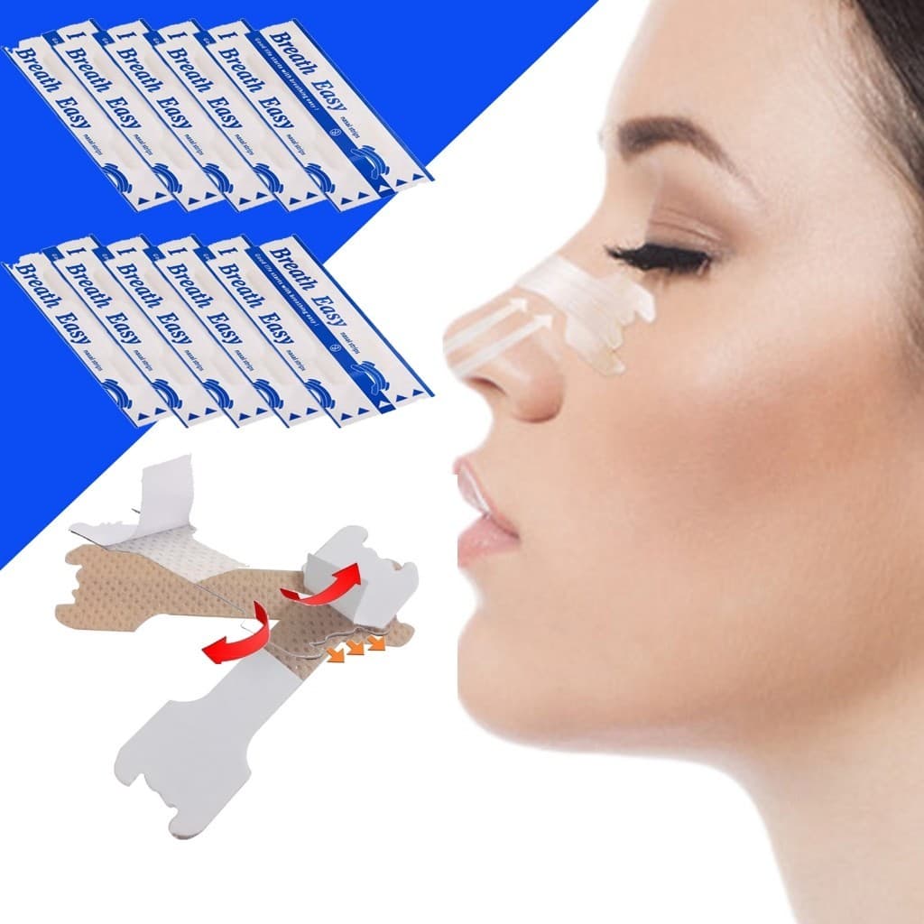 Kit com 10/30/60 Adesivos Nasais Flexíveis para Melhor Fluxo de Ar e Respiração