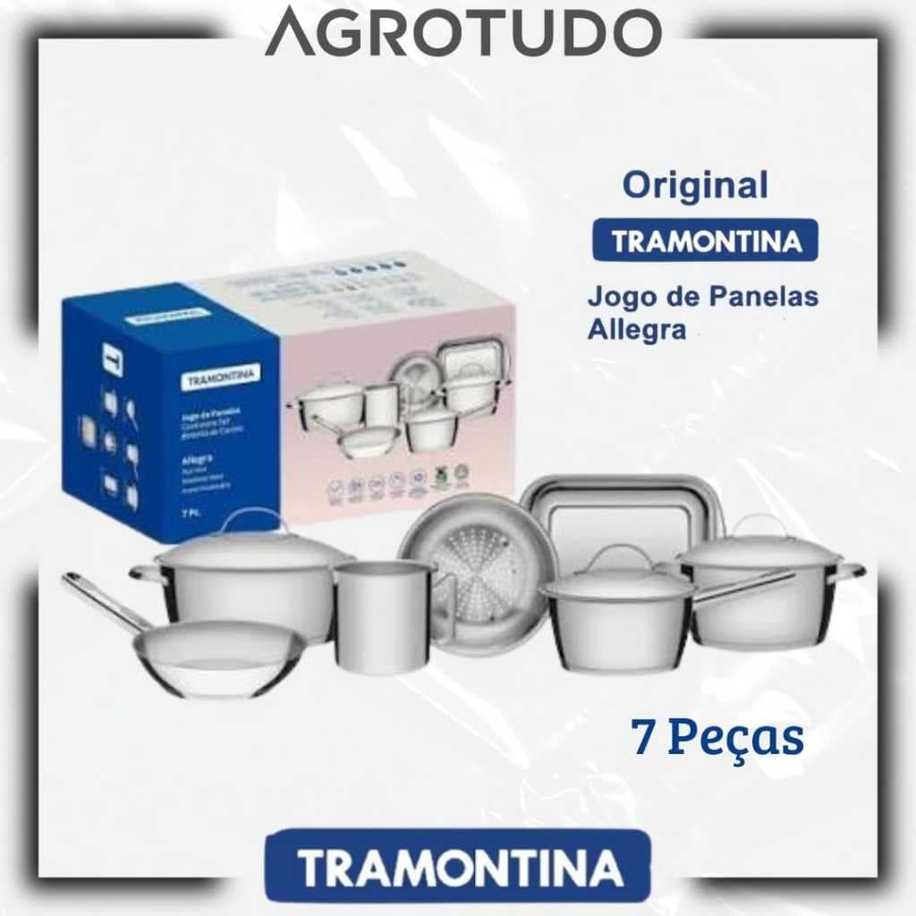 Jogo de Panelas Allegra em Aço Inox Tramontina 7 Peças