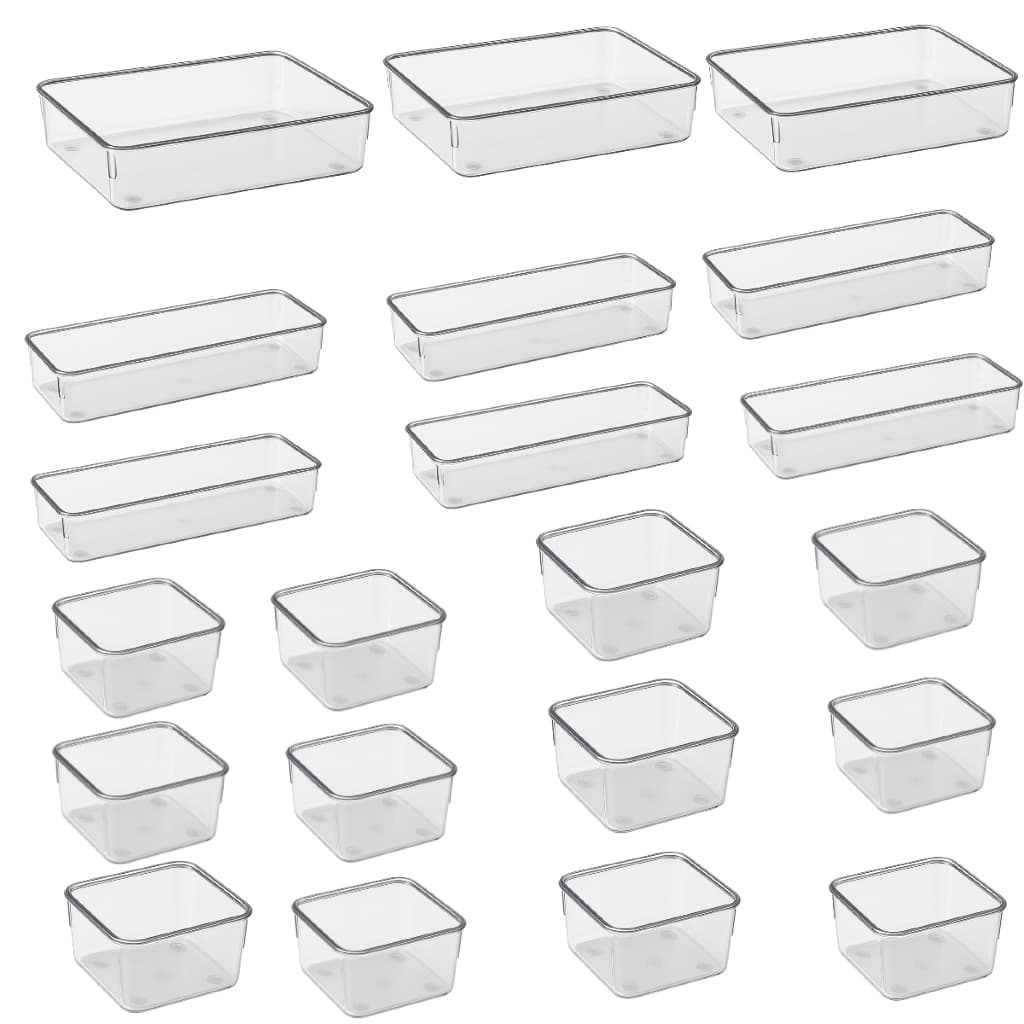 Kit 21 Organizador Multiuso Modular Gavetas Acrílico Cristal