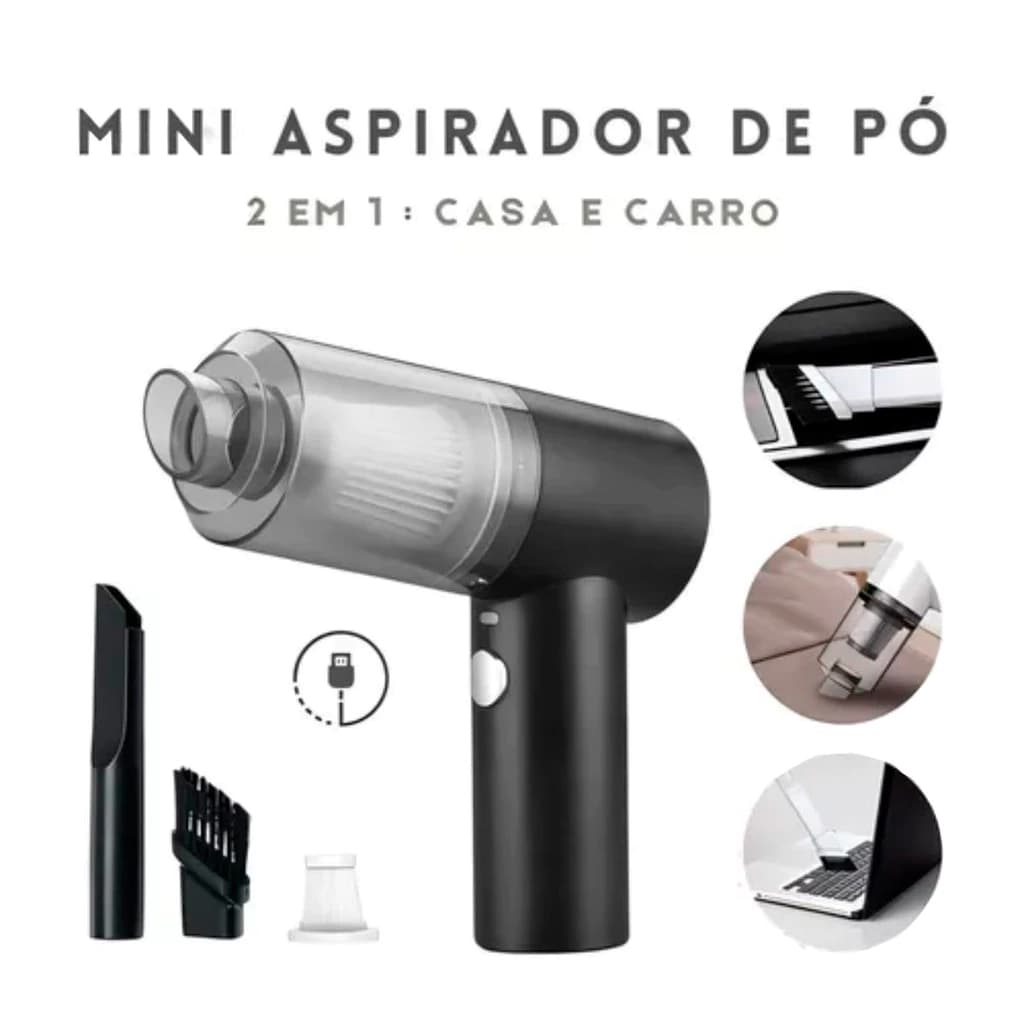 Mini Aspirador de Pó Portátil 2 em 1