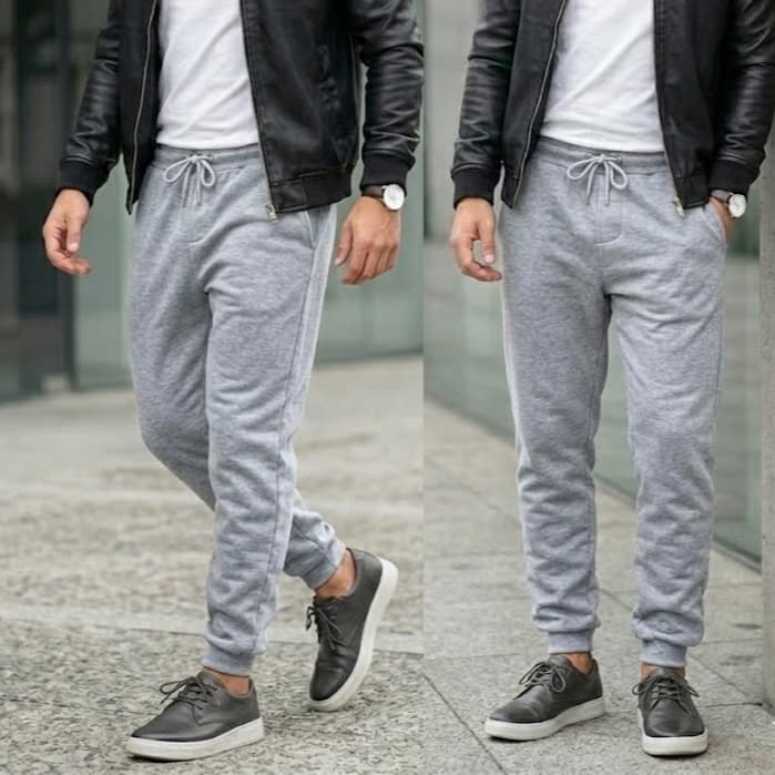 Calça Moletom Masculina com punho e Cordão de Ajuste Preto/Cinza Envio Imediato Inverno Chegou