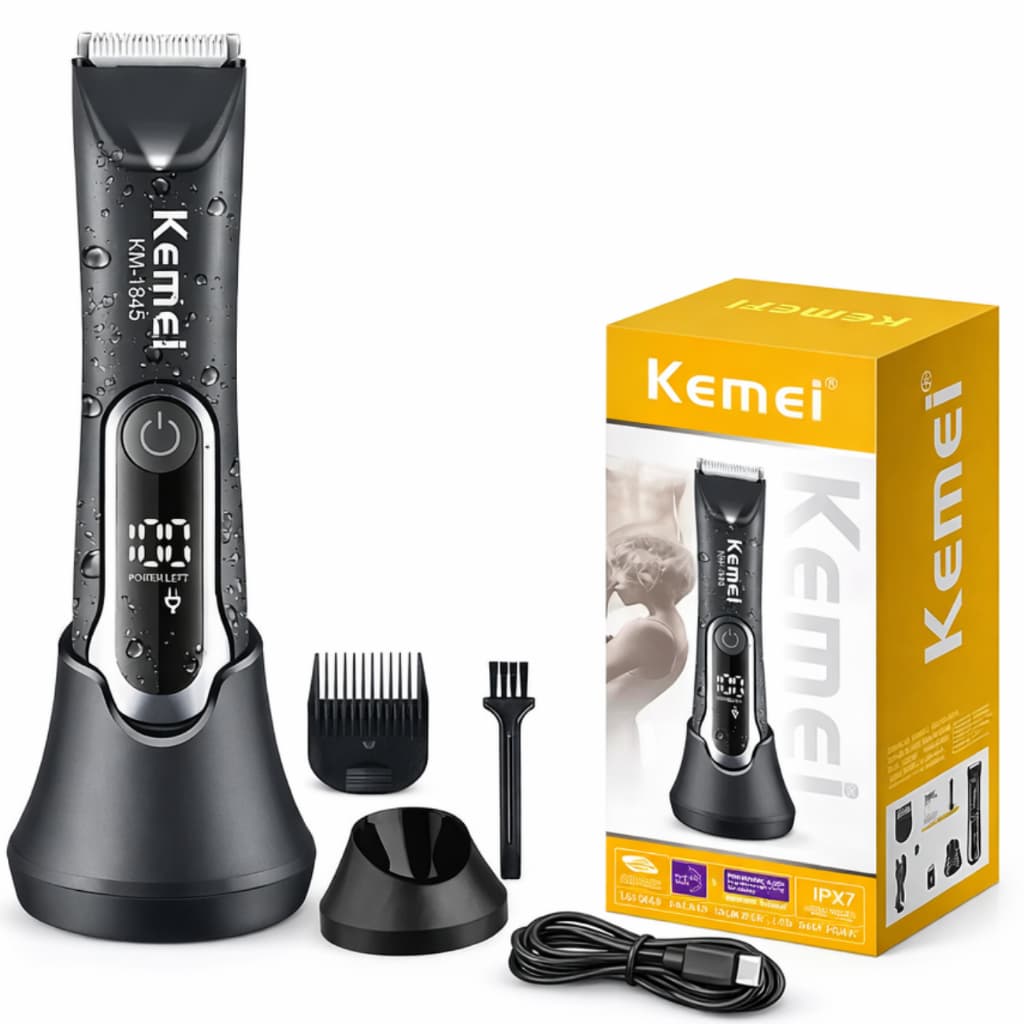 Máquina de Cortar Cabelo Kemei KM-1845 Original À Prova D’Água Envio Imediato