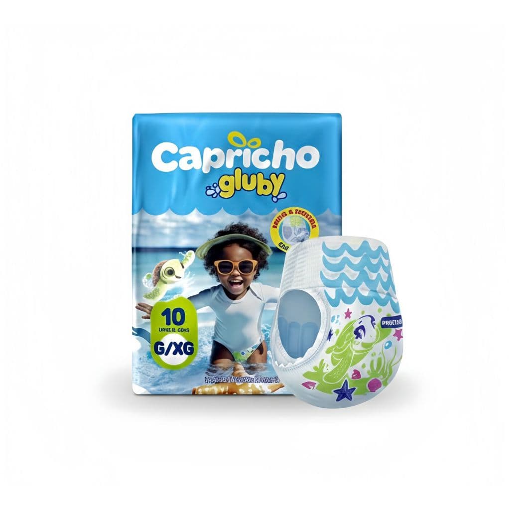 Fralda de Piscina Capricho Descartável Infantil Impermeável Não Incha na Água