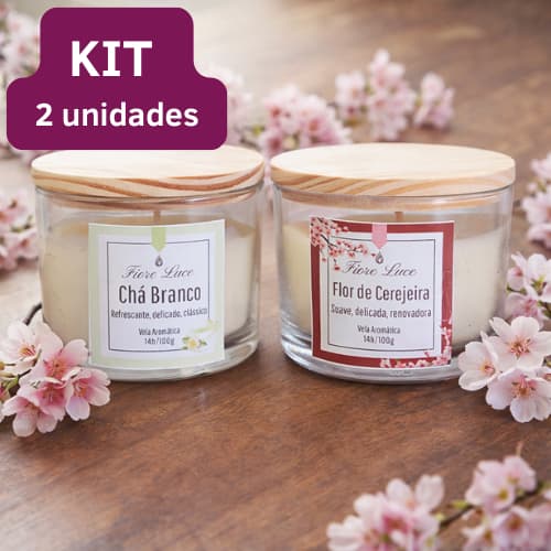 Kit 2 Velas Aromáticas Perfumadas 100g | Vela Cheirosa Decorativa | Pronta Entrega