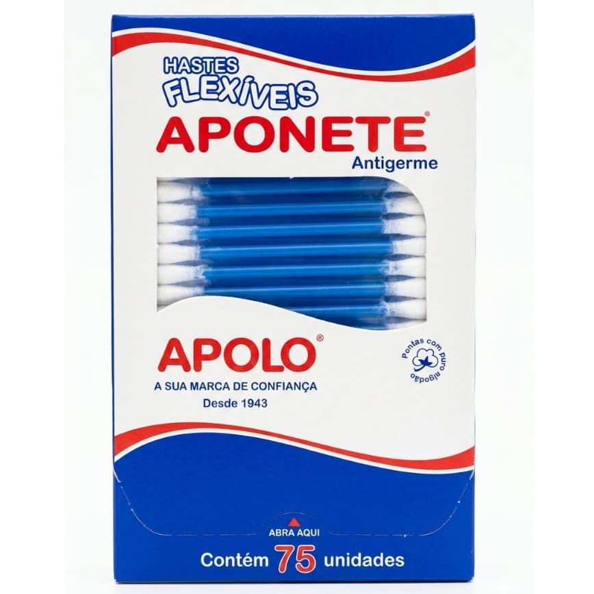 HASTES FLEXÍVEIS APOLO APONETE ANTIGERME - CAIXA COM 75 UNIDADES