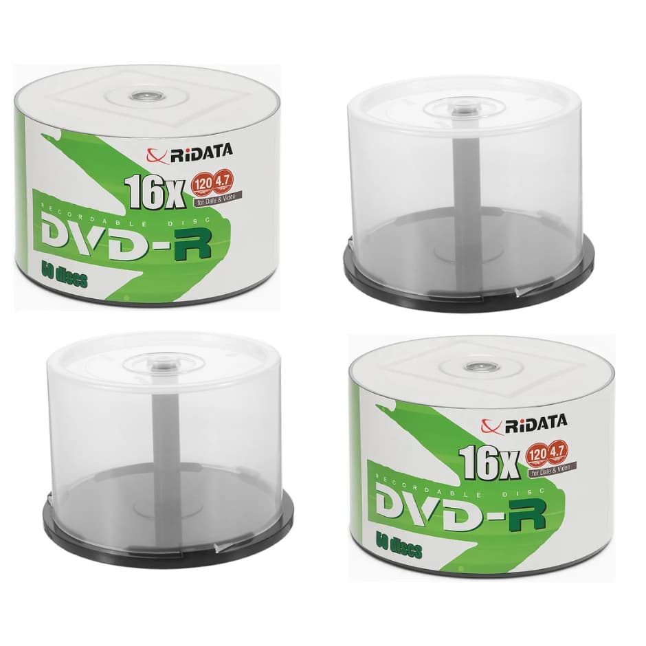 50 Dvd-r Ridata Logo Branco 4.7gb 120 Minutos 16x Com Tubo