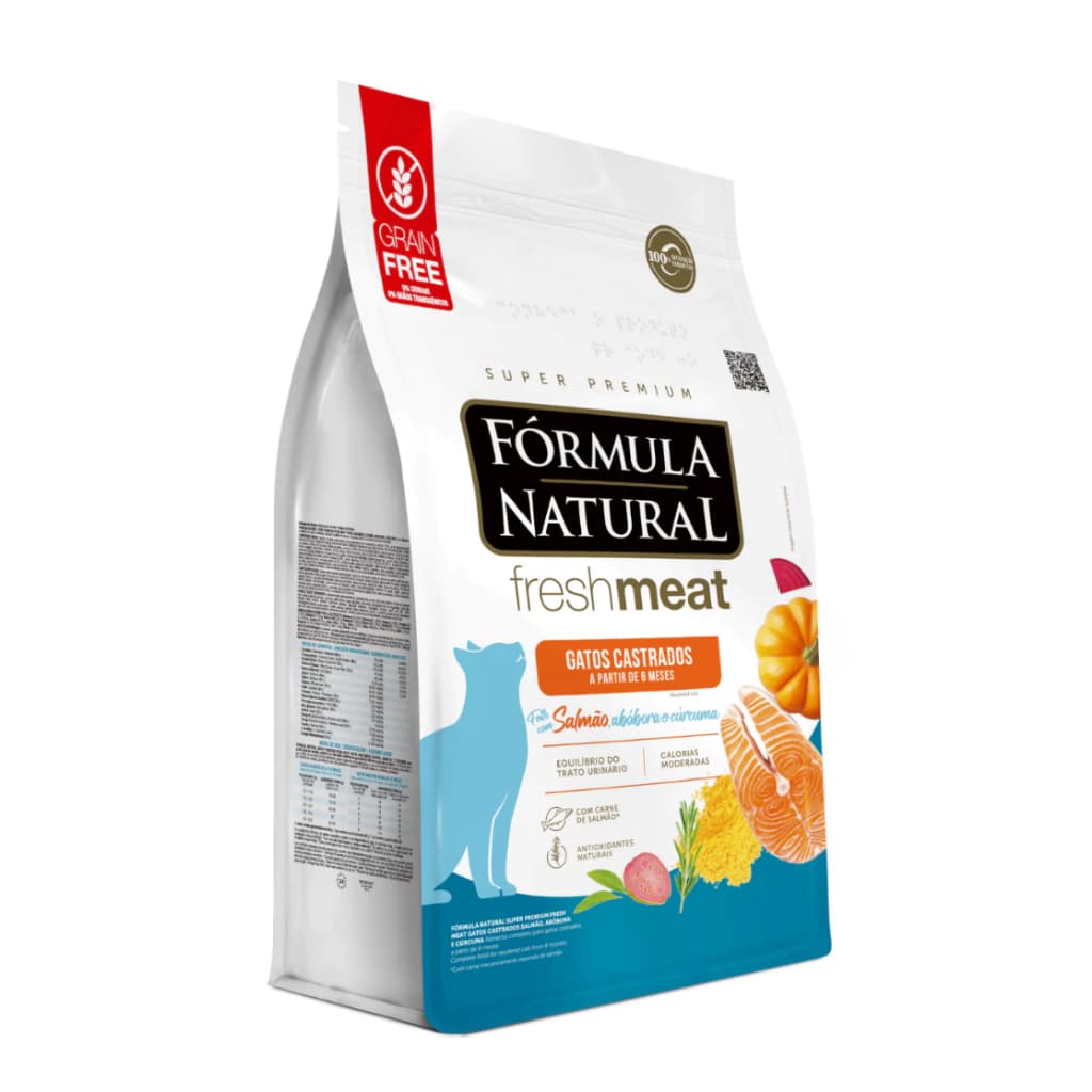 Fresh Meat Ração Para Gatos Gato Castrado Sabor Salmão, Abóbora e Cúrcuma 10,1kg