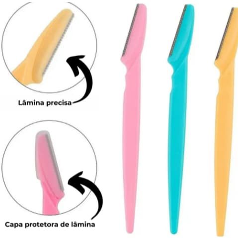 3 Lâminas Navalha Sobrancelha Rosto Depilação Dermaplane