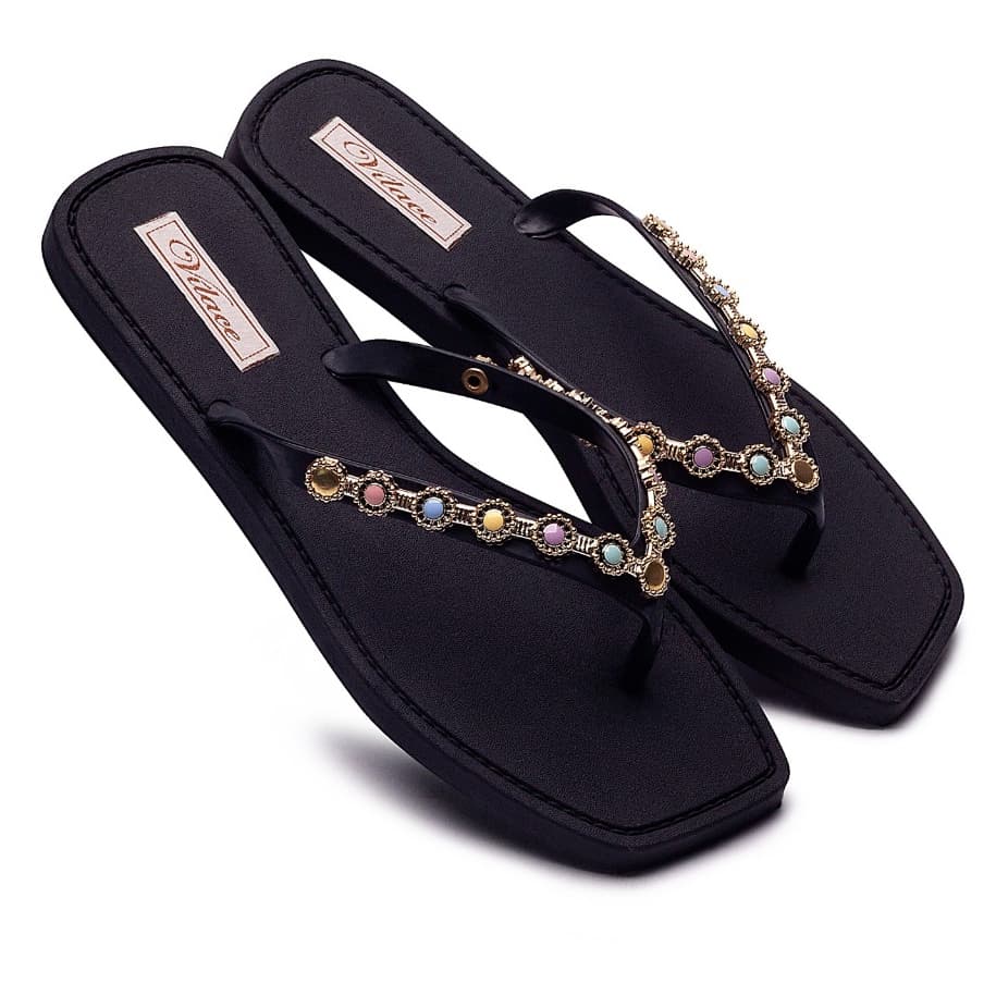 Chinelo Feminino Enfeite Colorido Conforto e Estilo em Várias Cores