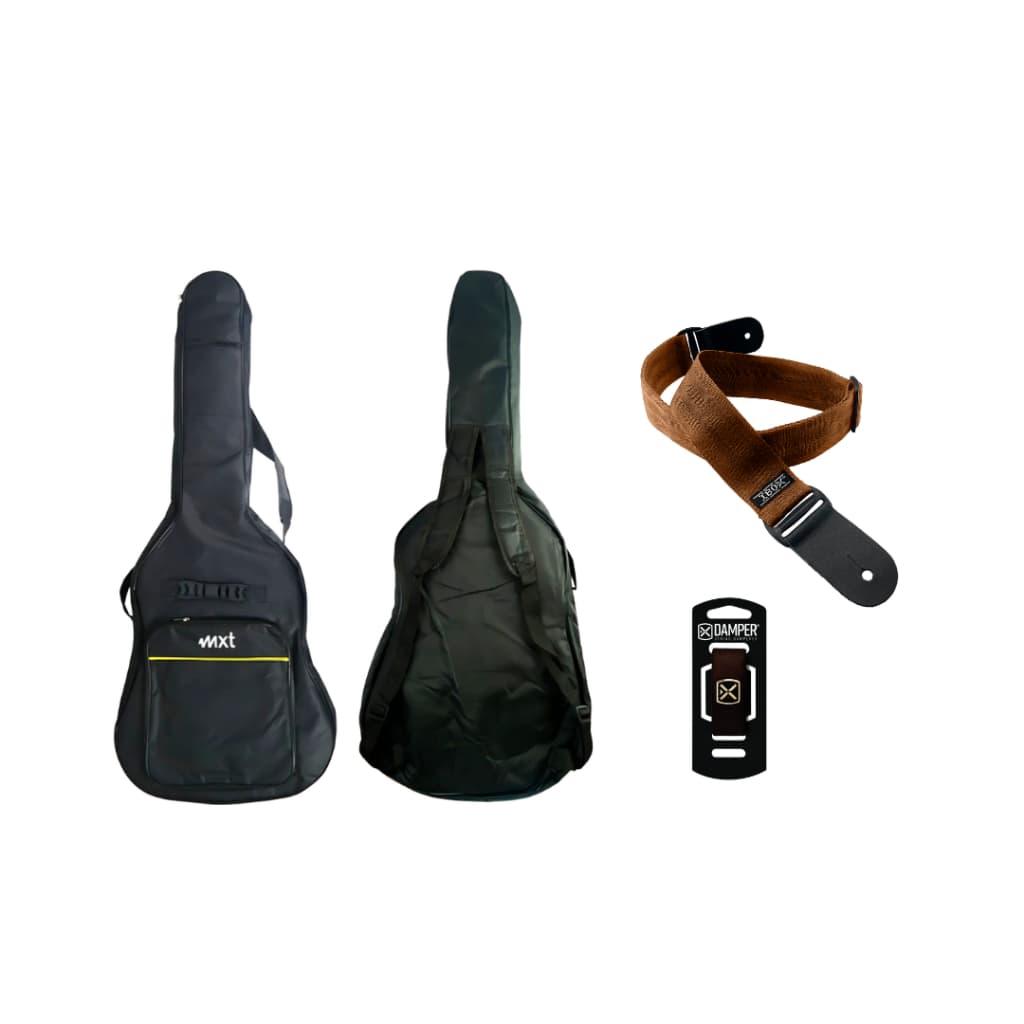 Kit Correia Para Violão + Abafador de Cordas Damper + Bag de Transporte