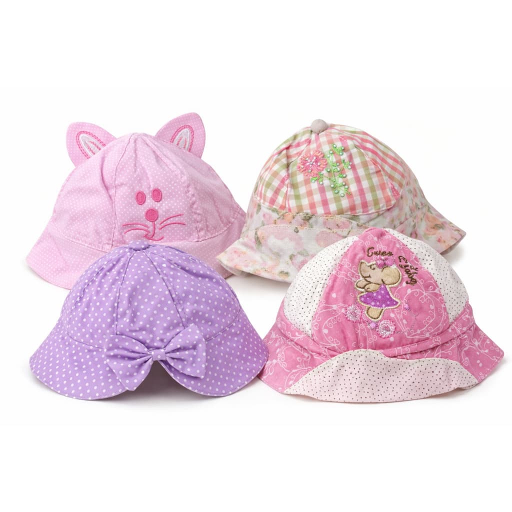 Chapéu Estampado Liso Moda Praia Boina Infantil Bebê Menina Sortidos