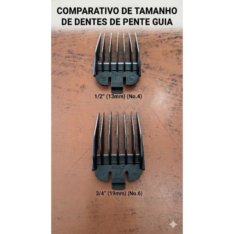 ​Kit 2 Pentes de Guia para Máquina de Cortar Cabelo (Nº 4,e 6)