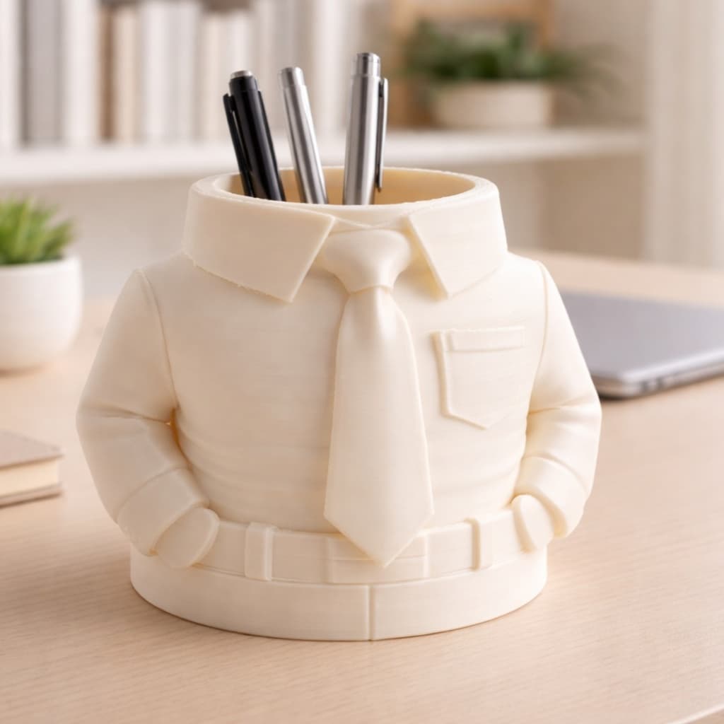 Porta Canetas Criativo em Formato de Executivo | Organizador de Mesa Escritório | Porta Lápis Diferente | Decoração Mesa