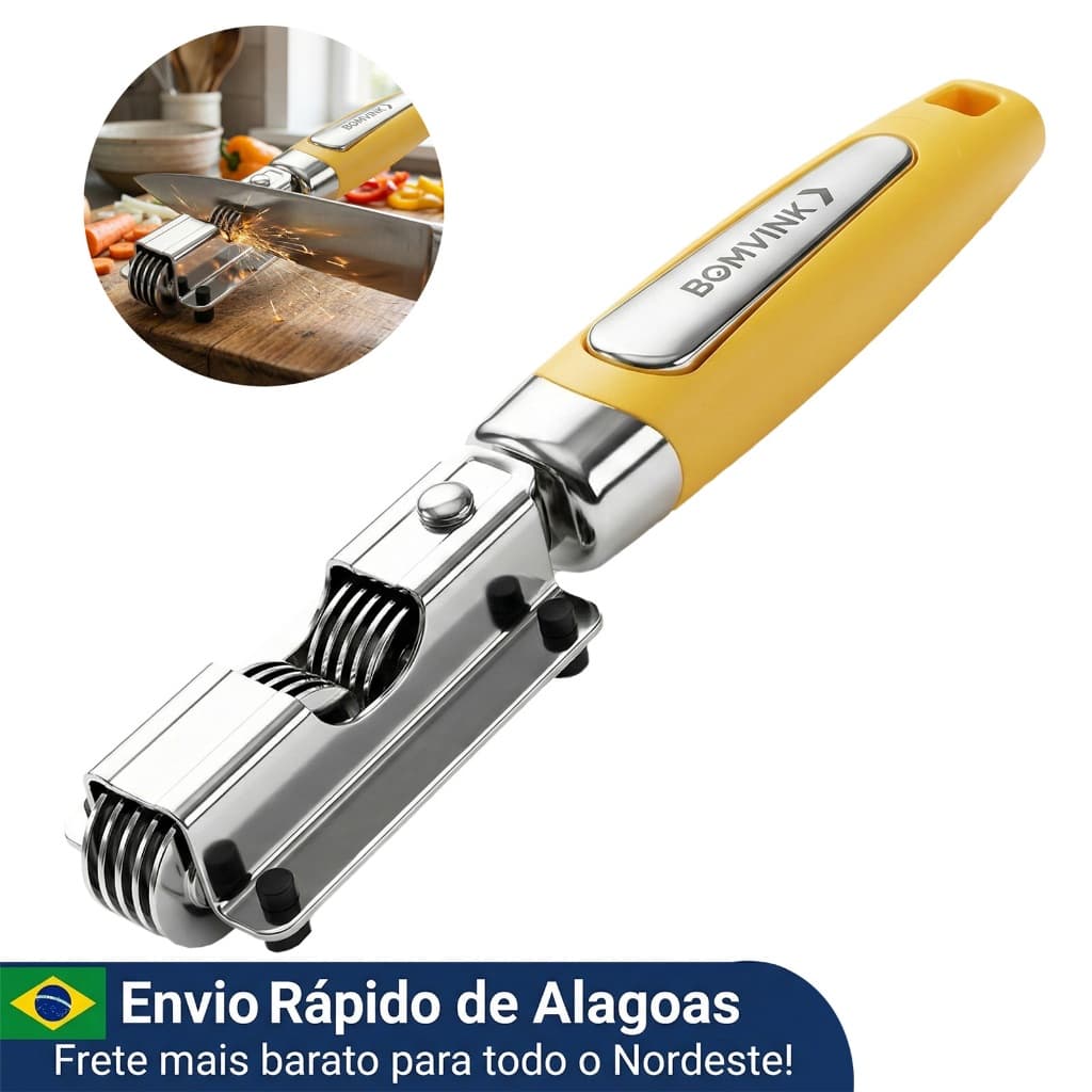 Afiador Amolador Facas Manual Aço Inox Profissional Bomvink