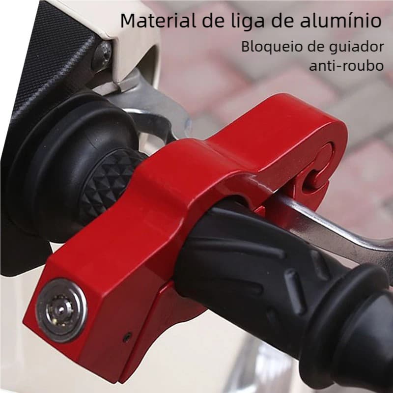 Desconto! Trava Manete Antifurto Moto - Tranca Universal Alumínio Naval Promoção