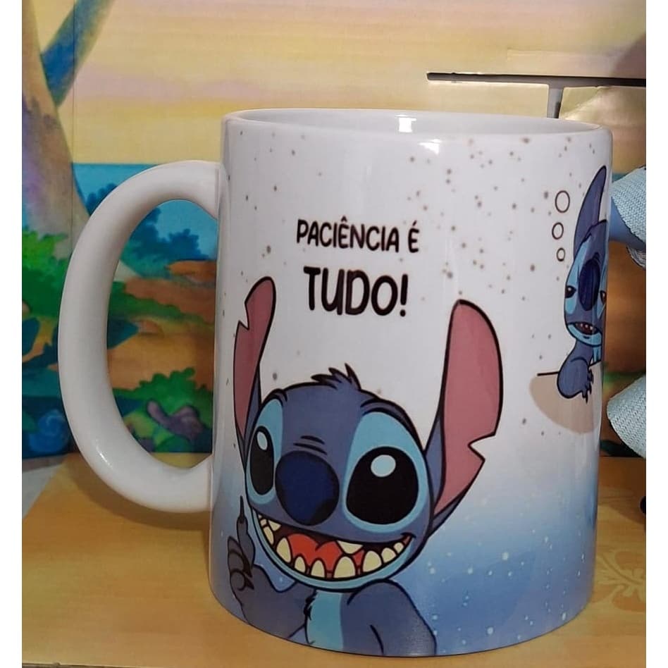 Caneca Porcelana Stitch Divertida Personalizada