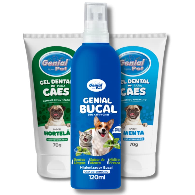 Kit Gel Dental com 1 Dedeira + Spray Bucal para Cães e Gatos