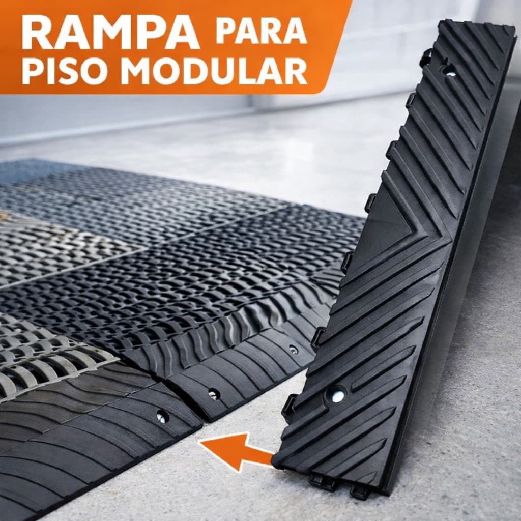 Kit 10 Rampas Para Piso Modular 3D Automotivo Resistente Fácil Montagem