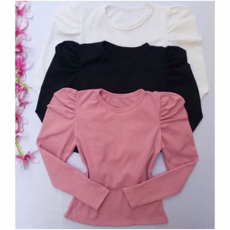 Blusa Feminina Infantil Manga Longa