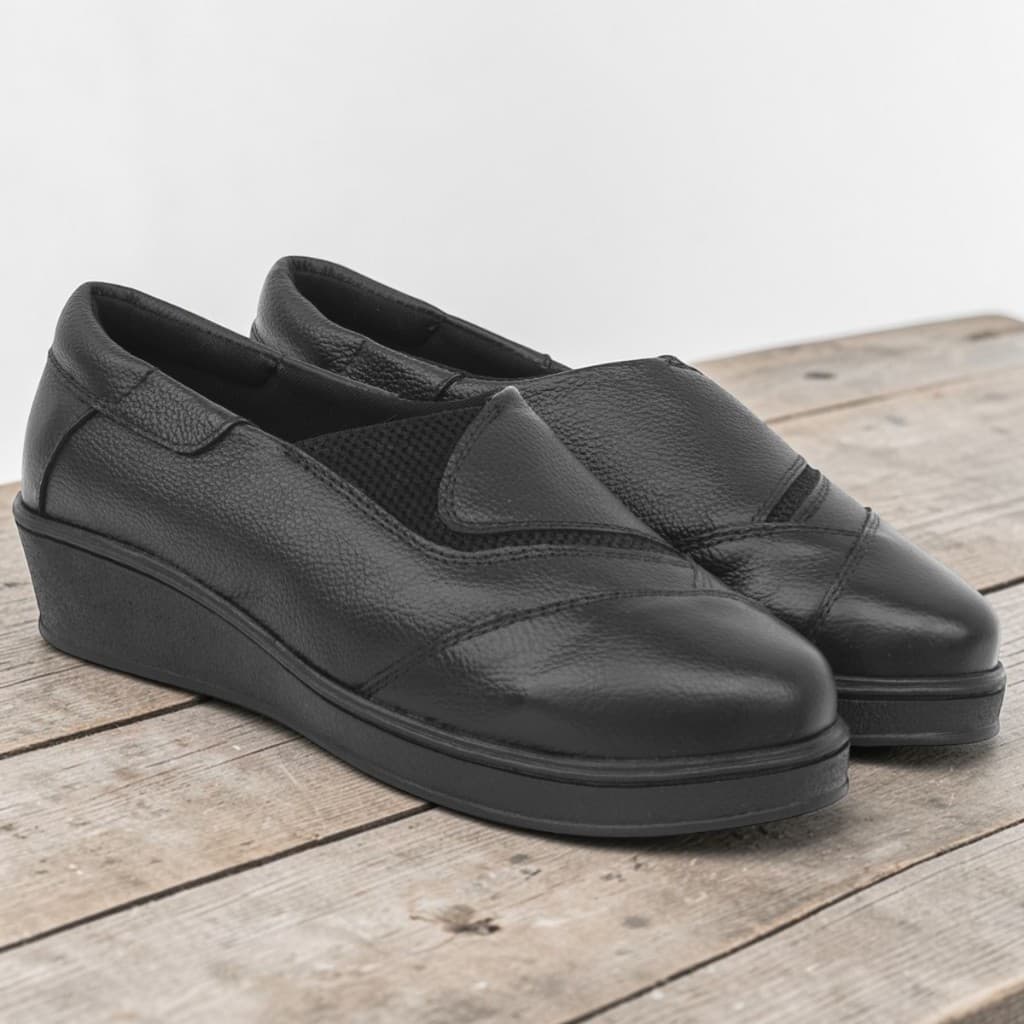 Sapato Anabela Feminino Social Trabalho Confortável Slip On - Modelo 17020