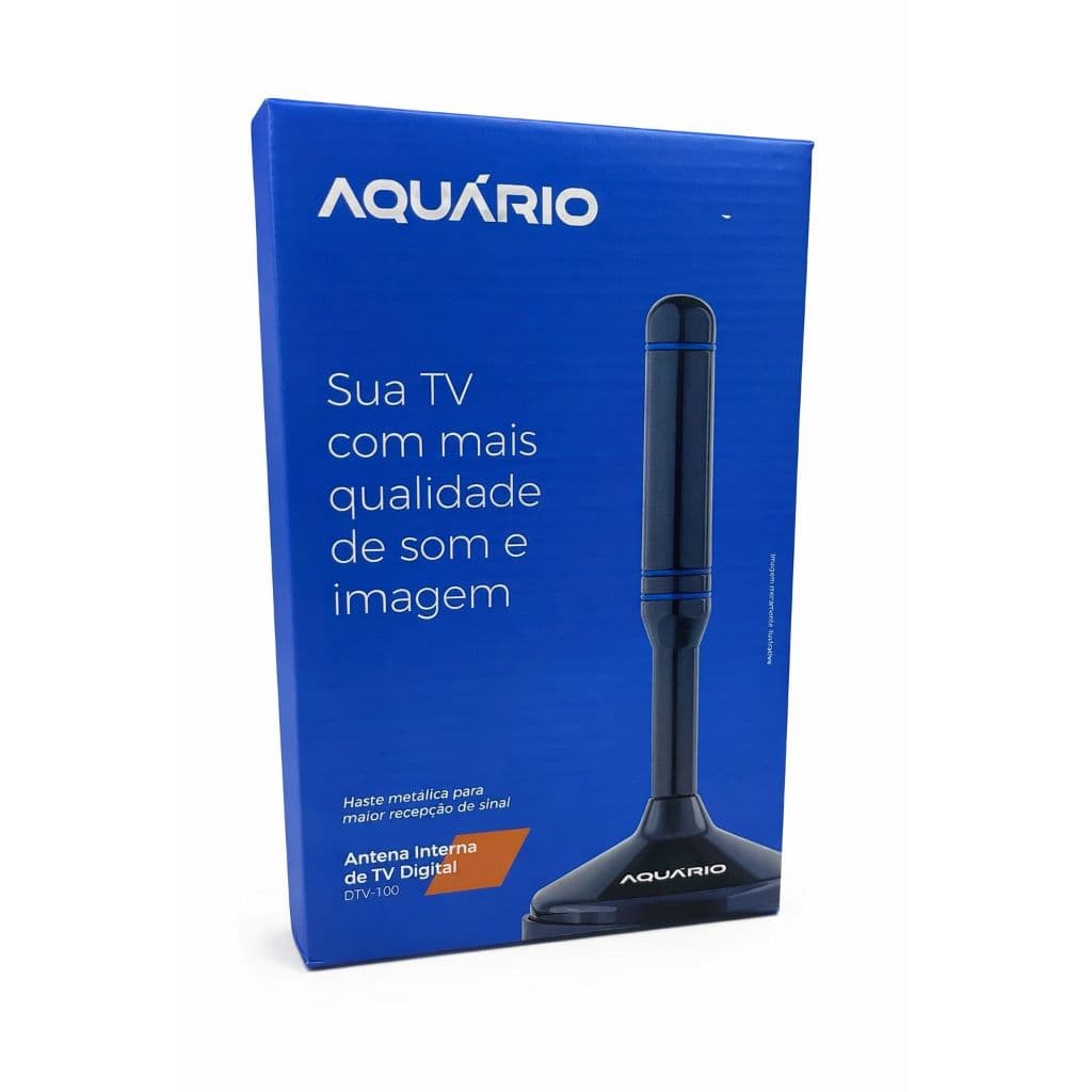 Antena Interna Digital Aquário DTV-100 HDTV UHF/VHF para TV Digital com Base