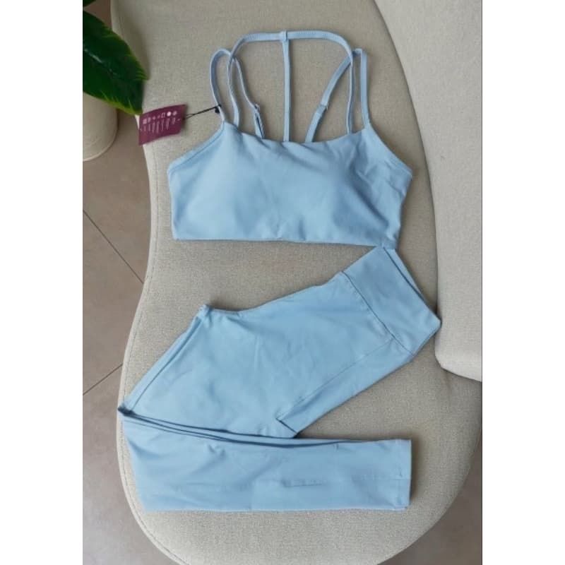 Conjunto Calça Ariel Fitness Feminino Poliamida Alta Compressão Zero Transparência Cintura Alta Academia