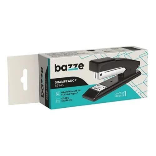 Bazze Grampeador até 20fls 75g/m² Metal Preto 10,7cm 1 unidade