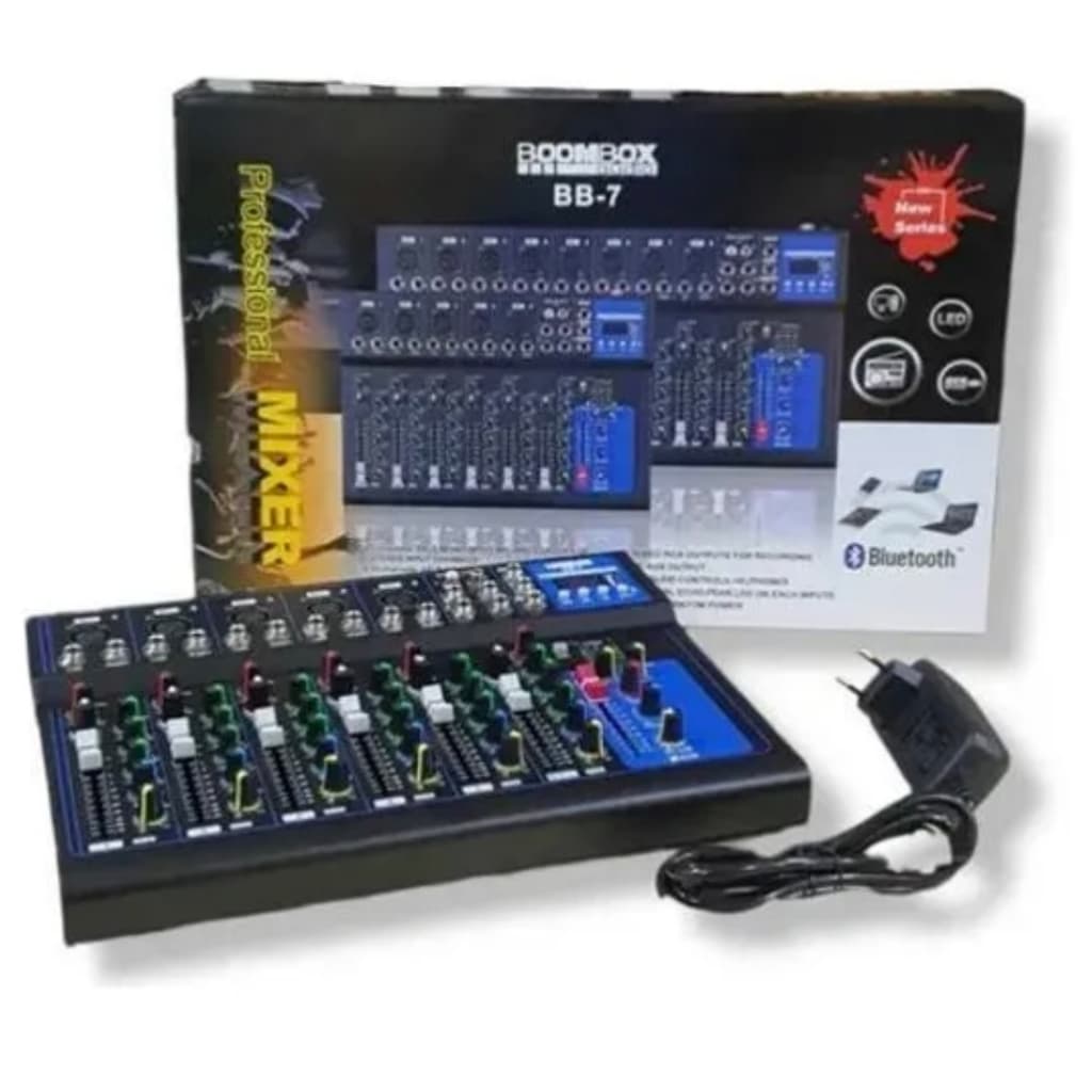 Mesa de som 7 canais USB , Bluetooth, Efeito (Igrejas ,Locuções Palestras)