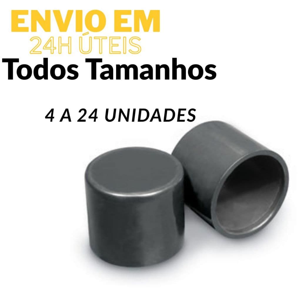 Ponteira Protetora Pé de Cadeira Redonda Tubular – Kit 4, 8, 12 ou 24 Unidades | Vários Tamanhos