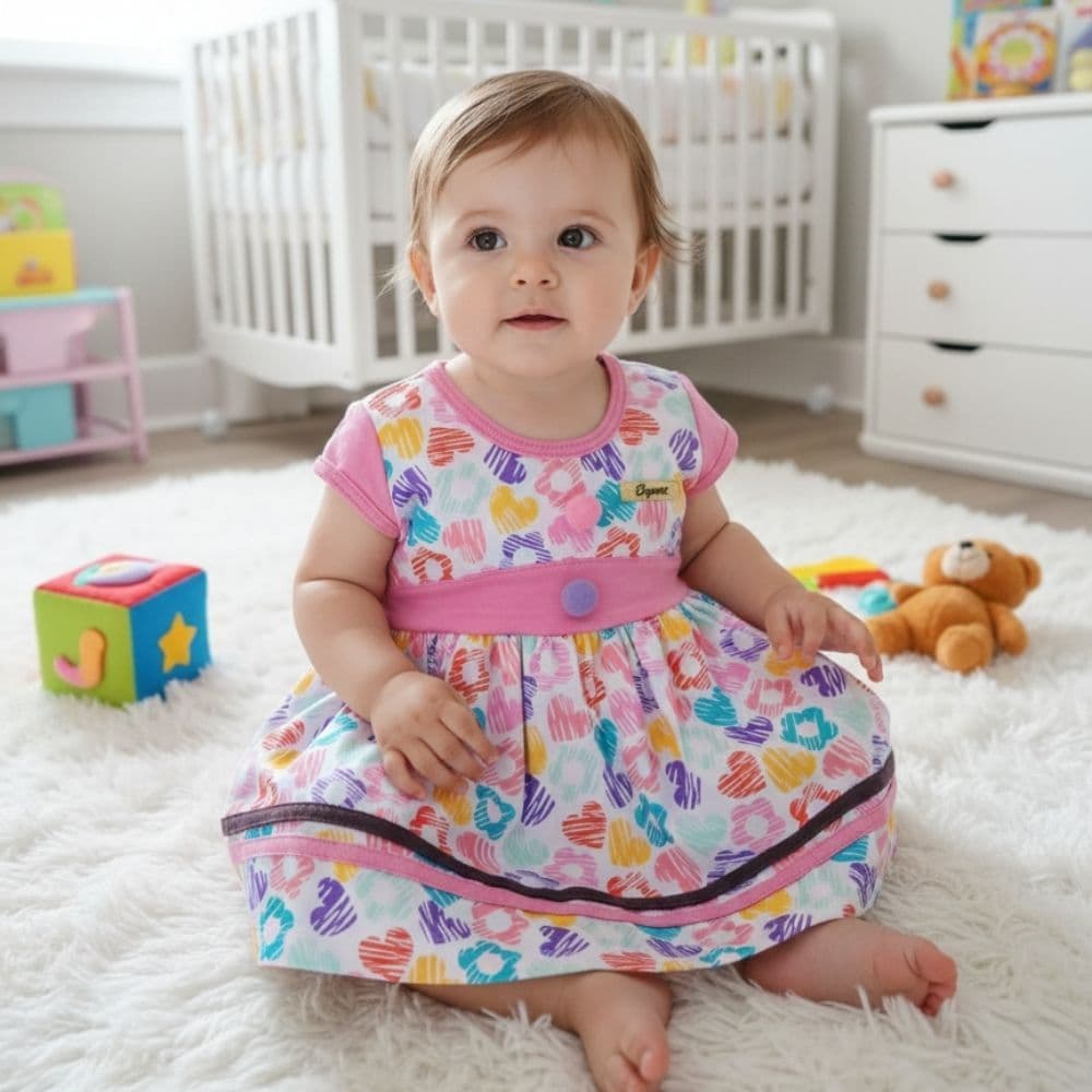 Vestido Para Bebê Menina 0 a 6 Meses Algodão Confortável Delicado Roupa de Bebe Criança Macia Infantil