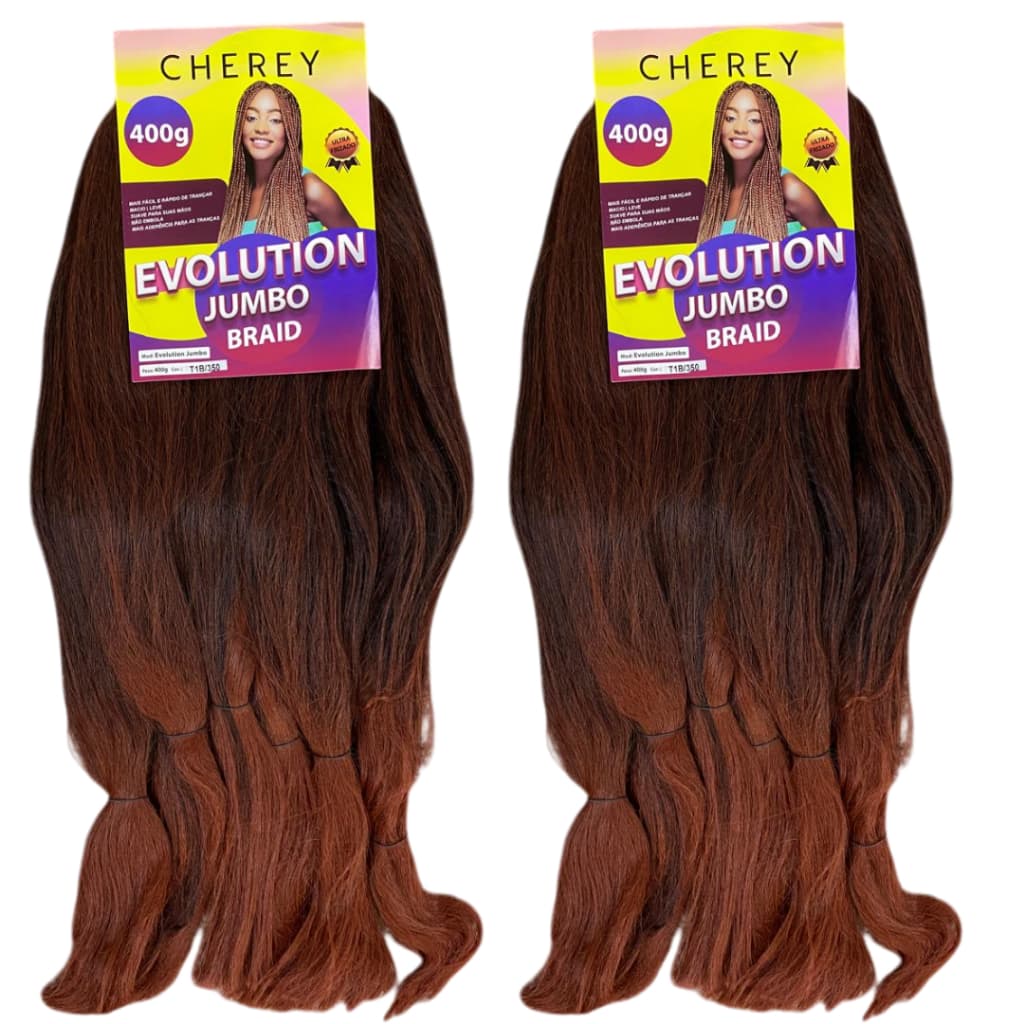 kit 2 Jumbos Cor T1b/350 Ombre Para Trança Box Braids 400 Gramas Cada 6 Mechas Cada