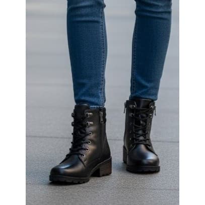 Coturno Feminino Moderno com Zíper Lateral e Cadarço Solado Resistente