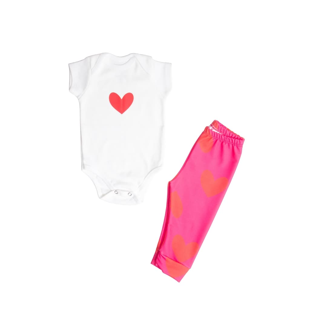 Conjunto Calça e Body Manga Curta Love
