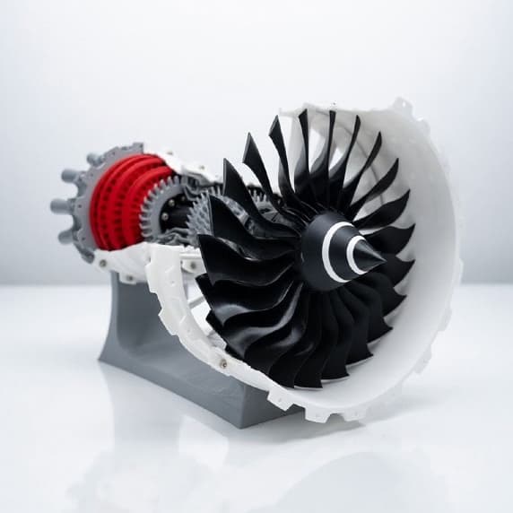 Turbina de Avião A380 Decorativa em Impressão 3D | Motor a Jato Miniatura | Decoração Aviação | Presente para Pilotos
