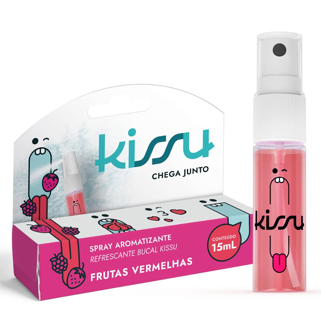 Spray Bucal KISSU Frutas Vermelhas – Doçura e Refrescância (15ml)
