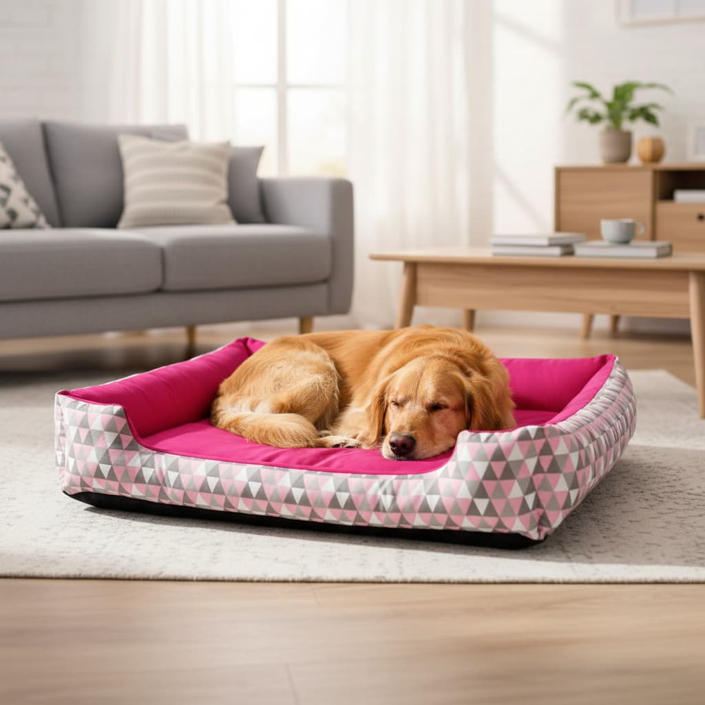 Cama Para Cachorro Grande Até 40Kg Pet GG Macia Enchimento Fibra De Silicone Zíper Enchimento Removível