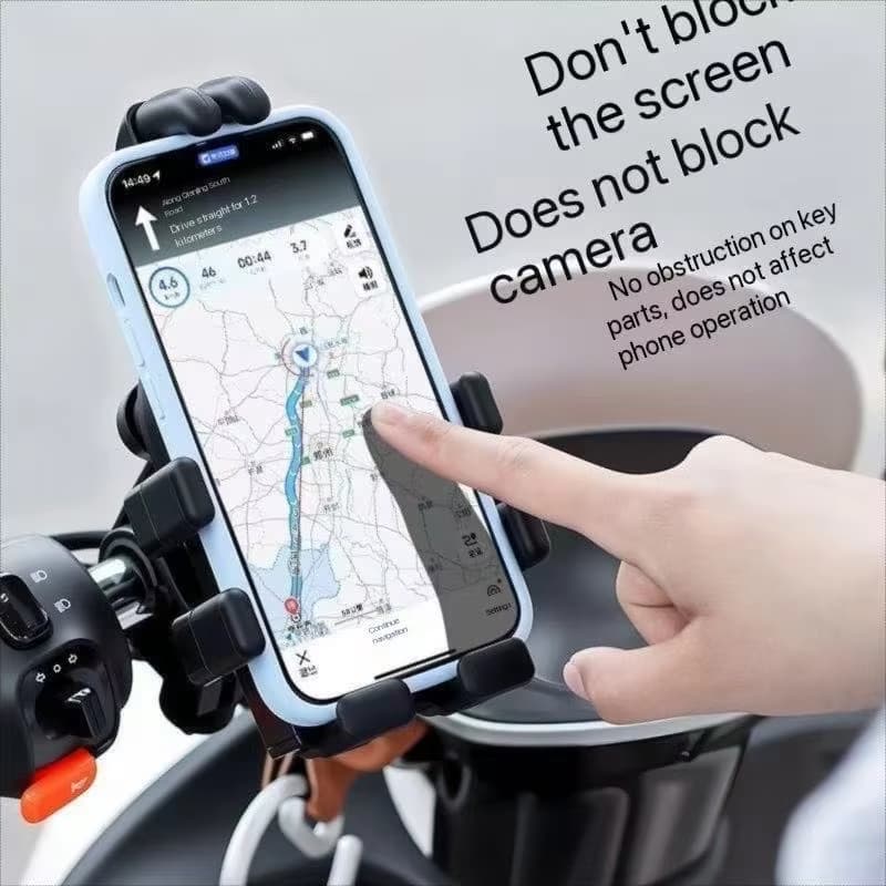 suporte para celular para bicicleta e motocicleta com design à prova de choque e vibração com airbag, suporte octogonal