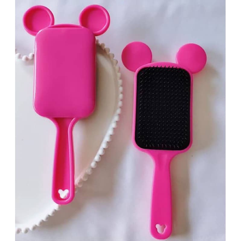 kit 2- Escova de Cabelo Mickey Infantil Portátil – Escova Desembaraçadora para Crianças e adulto cor aleatória