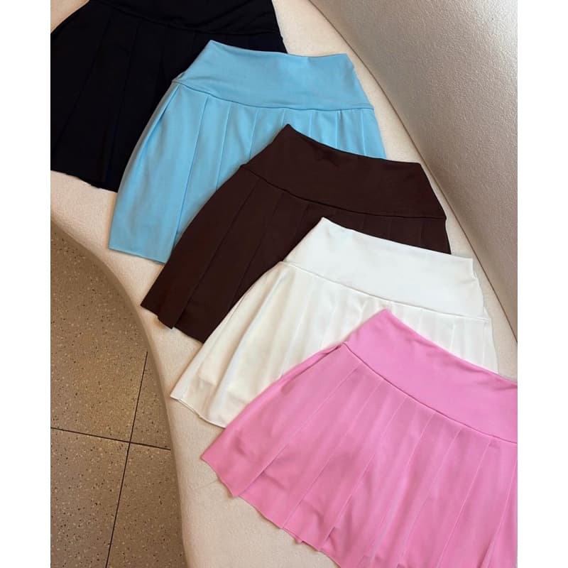 Short saia Curta babado Feminino Cos alto Em suplex plissada Tendência Gringa inverno 2026 Copa Casul promoção