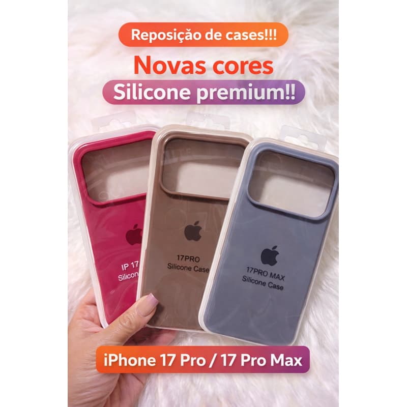 Capa case de Silicone Premium compatível  com iPhone 17 Pro Max – Lançamento | Diversas Cores (17 Pro Max)