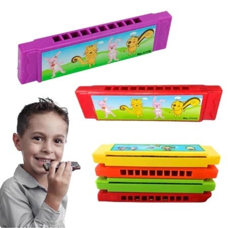 Kit 20 Gaita Infantil Iniciantes Brinquedo Sopro Educacional Prenda Desenho Boca Instrumento Musical